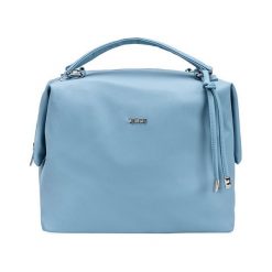TORBA SHOPPER BŁĘKITNA AUBREY. Niebieskie torby damskie na zakupy marki Felice, w paski, ze skóry ekologicznej, eleganckie, na ramię, duże, bez dodatków. Za 89,90 zł.