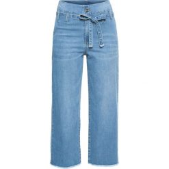 Dżinsy CULOTTE z paskiem bonprix niebieski "stone”. Niebieskie jeansy damskie bonprix. Za 99,99 zł.