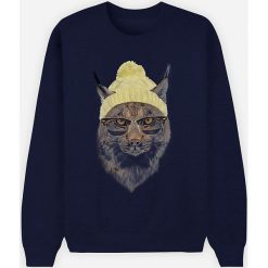 Bluza "Geeky Cat" w kolorze granatowym. Niebieskie bluzy damskie Wooop, xl, bez wzorów, bez rękawów, bez kaptura. W wyprzedaży za 87,95 zł.