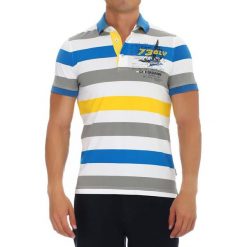 Koszulki polo: Koszulka polo w kolorze biało-niebiesko-szarym