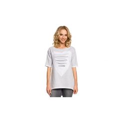 Tuniki Moe M023 Dresowa bluza tunika z sercem. Szare tuniki damskie marki Moe, z dresówki. Za 85,00 zł.