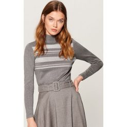 Dopasowany sweter z golfem - Szary. Szare golfy damskie Mohito, l. Za 89,99 zł.