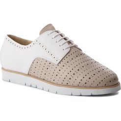 Oxfordy GEOX - D Kookean D D824PD 00085 CH61Z Lt Taupe/White. Brązowe półbuty damskie Geox, na co dzień, bez wzorów, ze skóry ekologicznej, bez obcasa, bez zapięcia. W wyprzedaży za 319,00 zł.
