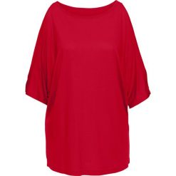 Shirt z wycięciami bonprix truskawkowy. Czerwone koszulki damskie bonprix, bez wzorów, bez kołnierzyka. Za 44,99 zł.
