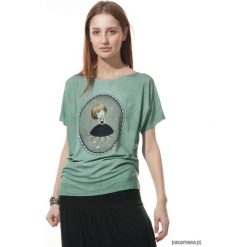 Ruda bluzka Unicorno. Brązowe bluzki damskie Pakamera, z nadrukiem, z dzianiny. Za 139,00 zł.
