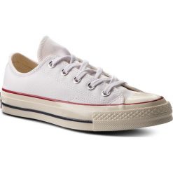 Trampki CONVERSE - Ctas 70 Ox 162065C White/Garnet/Egret. Białe półbuty damskie Converse, bez wzorów, z gumy, bez zapięcia. W wyprzedaży za 239,00 zł.