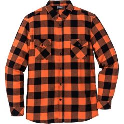 Koszule męskie: Koszula flanelowa z długim rękawem Slim Fit bonprix ciemnopomarańczowo-czarny w kratę