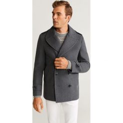 Mango Man - Płaszcz Tinof. Szare płaszcze męskie Mango Man, s, bez wzorów, z bawełny, krótkie, bez kaptura. Za 349,90 zł.