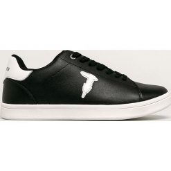 Trussardi Jeans - Buty skórzane. Białe sneakersy męskie Trussardi Jeans, z jeansu, na sznurówki. Za 579,90 zł.