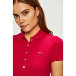Lacoste - Top. Czerwone bluzki z odkrytymi ramionami marki Lacoste, z elastanu. W wyprzedaży za 249,90 zł.