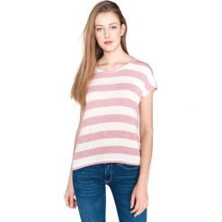 Vero Moda Wide Koszulka Biały Beżowy. Brązowe koszulki damskie Vero Moda, xs, w paski, z elastanu, bez kołnierzyka, z krótkim rękawem. Za 88,95 zł.