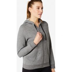 Bluza z kapturem Gym & Pilates 500 damska. Szare bluzy damskie NYAMBA, xl, bez wzorów, z bawełny, bez rękawów, z kapturem. Za 69,99 zł.