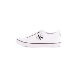 Buty Calvin Klein Jeans S0369. Białe trampki męskie Calvin Klein Jeans, bez wzorów, z jeansu, bez zapięcia. Za 353,55 zł.