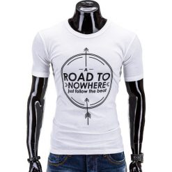 T-shirty męskie z nadrukiem: T-SHIRT MĘSKI Z NADRUKIEM S558 – BIAŁY