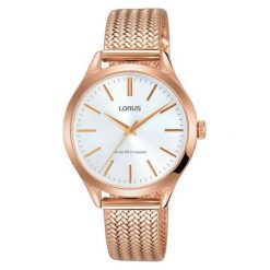 Zegarek Lorus Damski Biżuteryjny RG210MX9 Mesh Rose Gold. Czerwone zegarki damskie Lorus. Za 332,99 zł.