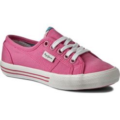 Tenisówki PEPE JEANS - Baker Wash PGS30262 Bright Pink 338. Różowe trampki dziewczęce Pepe Jeans, bez wzorów, z jeansu, na sznurówki. W wyprzedaży za 99,00 zł.