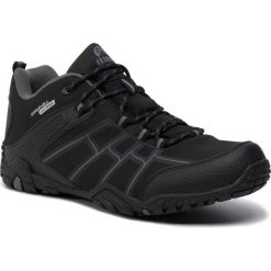 Trekkingi ELBRUS - Rimley Wp Black/Dark Grey. Czarne trapery męskie ELBRUS, ze skóry ekologicznej, bez zapięcia, trekkingowe. Za 269,00 zł.