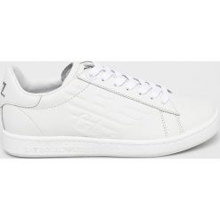 EA7 Emporio Armani - Buty. Białe buty sportowe damskie EA7 Emporio Armani, ze skóry. W wyprzedaży za 479,90 zł.