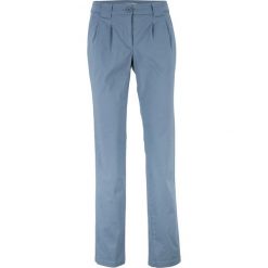 Spodnie chino ze stretchem bonprix niebieski matowy. Niebieskie spodnie damskie bonprix, bez wzorów. Za 74,99 zł.
