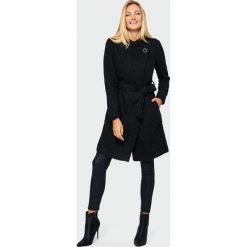 Płaszcz jesienny z paskiem czarny - 34. Czarne płaszcze damskie na jesień, s, z poliesteru, eleganckie. Za 229,99 zł.