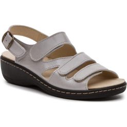 Sandały DR. BRINKMANN - 710921 Off White 81. Białe klapki damskie Dr. Brinkmann, bez wzorów, ze skóry, bez obcasa, na obcasie. W wyprzedaży za 229,00 zł.