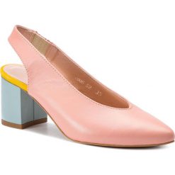 Sandały L37 - Let's Go S31535 Pink/Blue. Różowe klapki damskie marki L37, bez wzorów, ze skóry, bez obcasa, na obcasie. Za 479,00 zł.