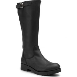 Kozaki FLY LONDON - Bekofly P144490000 Black. Czarne kozaki damskie Fly London, ze skóry, bez obcasa, bez zapięcia. W wyprzedaży za 649,00 zł.