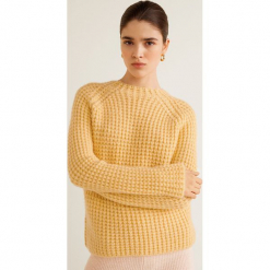 Mango - Sweter Noosa. Brązowe swetry klasyczne damskie Mango, l, z dzianiny, z okrągłym kołnierzem. Za 159,90 zł.