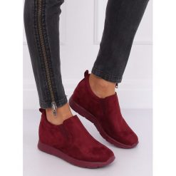 Półbuty na ukrytym koturnie bordowe ZY-7K67 RED. Czerwone koturny damskie FunKee.pl, na wysokim obcasie, na koturnie, bez zapięcia. Za 96,99 zł.
