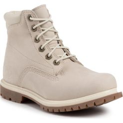 Trapery TIMBERLAND - Waterville 6 In Waterproof Boot TB0A1HMC169 White Nubuck. Brązowe trapery damskie Timberland, ze skóry ekologicznej, bez obcasa, bez zapięcia. W wyprzedaży za 699,00 zł.