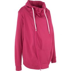 Bluzy ciążowe: Bluza rozpinana ciążowa z wstawką niemowlęcą bonprix jeżynowy