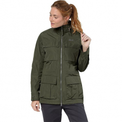 Kurtka funkcyjna "Palmdale" w kolorze khaki. Brązowe kurtki damskie Jack Wolfskin, xs, z materiału. W wyprzedaży za 426,95 zł.