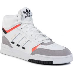 Buty adidas - Drop Step EE5220 Ftwwht/Lgrani/Solred. Białe półbuty męskie Adidas, na co dzień, bez wzorów, z zamszu, eleganckie, bez zapięcia. W wyprzedaży za 249,00 zł.