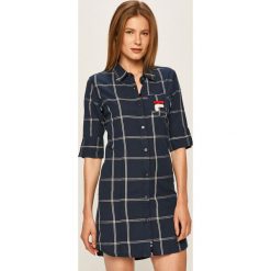 Fila - Koszula nocna. Niebieskie piżamy damskie Fila, s, z aplikacjami, z tkaniny, bez kołnierzyka, bez rękawów. W wyprzedaży za 159,90 zł.