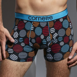 Bokserki męskie CORNETTE Geometric Bubbles. Czarne bokserki męskie Astratex, z dzianiny. Za 38,99 zł.