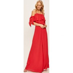 Trussardi Jeans - Kombinezon. Różowe kombinezony damskie Trussardi Jeans, bez wzorów, z poliesteru, z okrągłym kołnierzem, z długim rękawem, długie. Za 1069,00 zł.