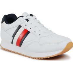 Sneakersy TOMMY HILFIGER - Low Cut Lace-Up T3B4-30935-0621X M White/Blue 336. Białe trampki chłopięce TOMMY HILFIGER, bez wzorów, ze skóry ekologicznej, na sznurówki. Za 299,00 zł.