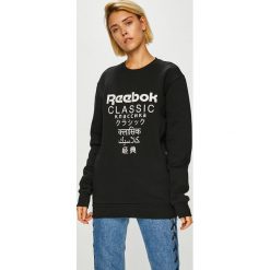 Reebok Classic - Bluza. Czarne bluzy damskie Reebok Classic, s, z nadrukiem, z elastanu, bez rękawów, bez kaptura. W wyprzedaży za 159,90 zł.