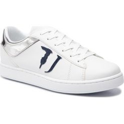 Sneakersy TRUSSARDI JEANS - Sneakers 79A00387 U280. Białe półbuty damskie Trussardi Jeans, z jeansu. W wyprzedaży za 359,00 zł.