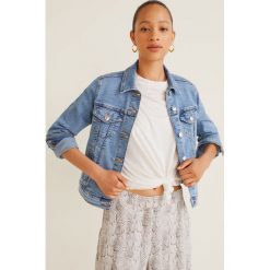Mango - Kurtka jeansowa Vicky. Niebieskie kurtki damskie Mango, s, bez wzorów, z elastanu, krótkie. Za 139,90 zł.