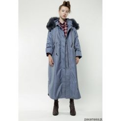 Jeansowa damska całoroczna parka. Szare płaszcze damskie Pakamera, na zimę, bez wzorów, z jeansu. Za 950,00 zł.