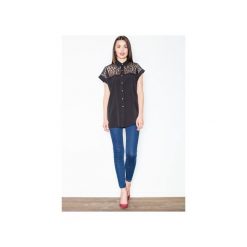 Koszula M431 Czarny. Czarne koszule damskie FIGL, xl, bez wzorów, bez kołnierzyka, z krótkim rękawem. Za 99,00 zł.