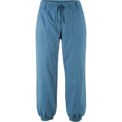 Boyfriendy damskie: Spodnie lniane 3/4 bonprix niebieski dżins