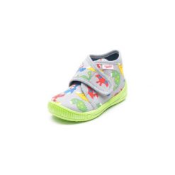 Superfit Boys Kapcie Bully Dino stone multi - szary - Gr.Moda (6 - 24 miesięcy ). Szare buciki niemowlęce Superfit, z tkaniny, bez zapięcia. Za 79,50 zł.