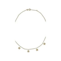 Srebrny pozłacany naszyjnik choker z gwiazdkami. Żółte naszyjniki damskie marki Atdiament, srebrne. Za 129,00 zł.