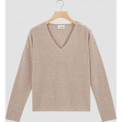 Sweter w kolorze beżowym. Brązowe swetry damskie Rodier, s, bez wzorów, z wełny, klasyczne, bez rękawów, bez kaptura. W wyprzedaży za 219,95 zł.