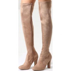 Beżowe Kozaki September Girl. Brązowe buty zimowe damskie vices, z materiału, z okrągłym noskiem, na wysokim obcasie, na obcasie. Za 139,99 zł.