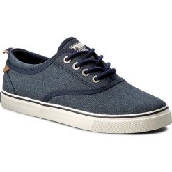 Tenisówki WRANGLER - Icon Board WF0212835 Navy 16. Niebieskie trampki i tenisówki damskie Wrangler, ze skóry. W wyprzedaży za 99,00 zł.