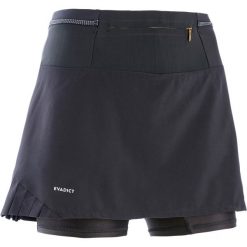 Spódnico - spodenki do biegania TRAIL damskie. Czarne spodenki sportowe damskie EVADICT, xs, bez wzorów, z elastanu, do biegania. Za 69,99 zł.