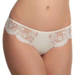 Brazyliany Jolidon Felicita Ivory. Brązowe majtki damskie Jolidon, z haftami, z bawełny. Za 92,99 zł.